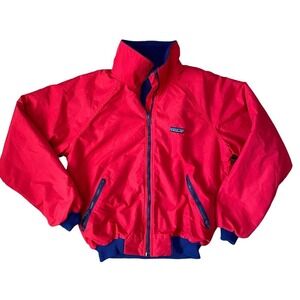 Patagonia Fleece Lined Bomber Jacket Mens Medium Red Made In USA